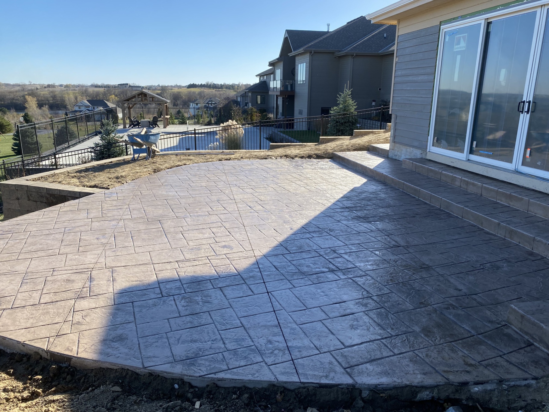 Stamped concrete patio project by AV Concrete